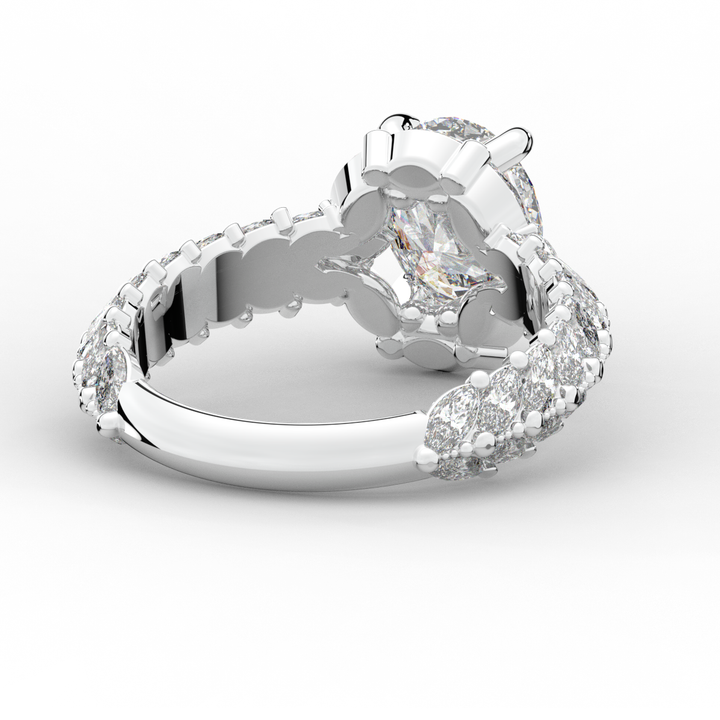 3.10CT.TW OVAL LAB DIAMOND HALO ENGAGEMENT RING