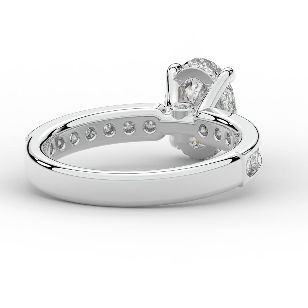 1.95CT.TW OVAL LAB DIAMOND UNDERHALO ENGAGEMENT RING