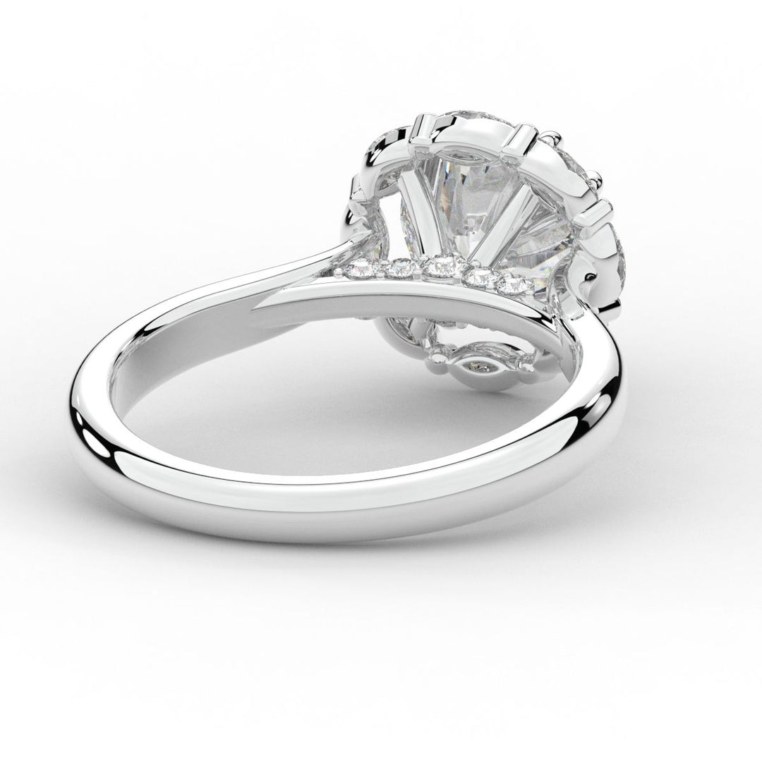 2.40CT.TW ROUND LAB DIAMOND HALO ENGAGEMENT RING