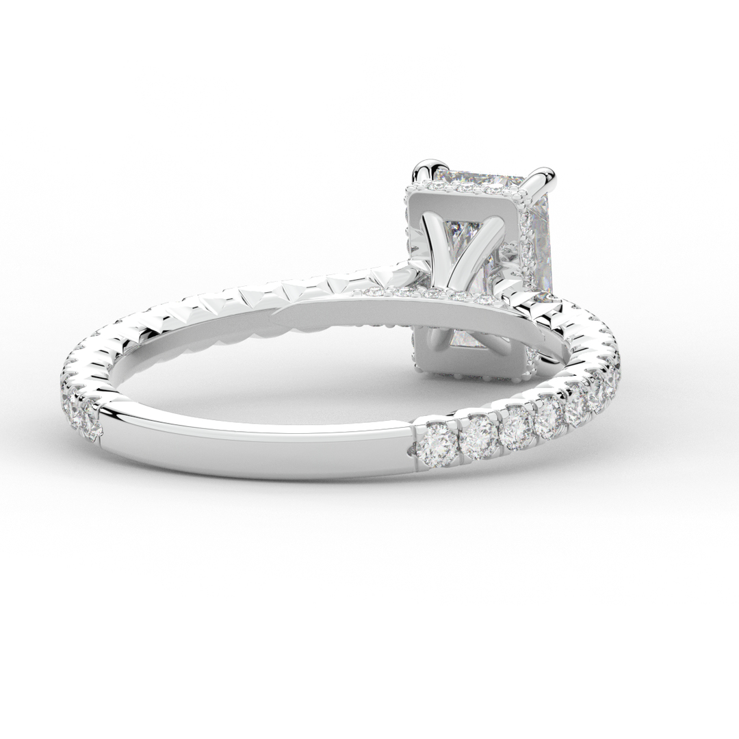 2.10CT.TW RADIANT LAB DIAMOND UNDERHALO SOLITAIRE ENGAGEMENT RING