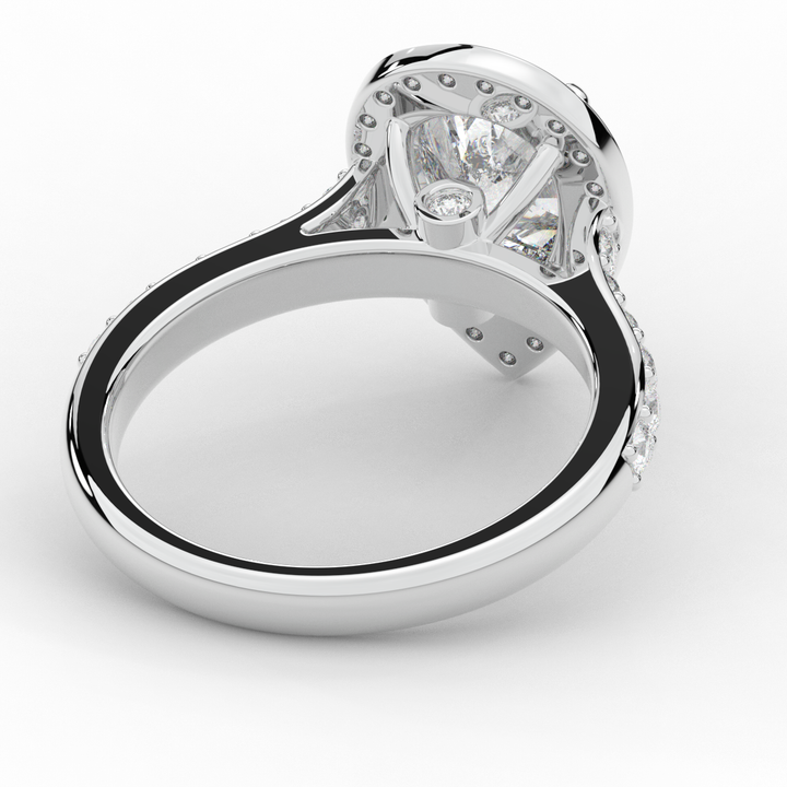 2.50CT.TW PEAR LAB DIAMOND HALO ENGAGEMENT RING