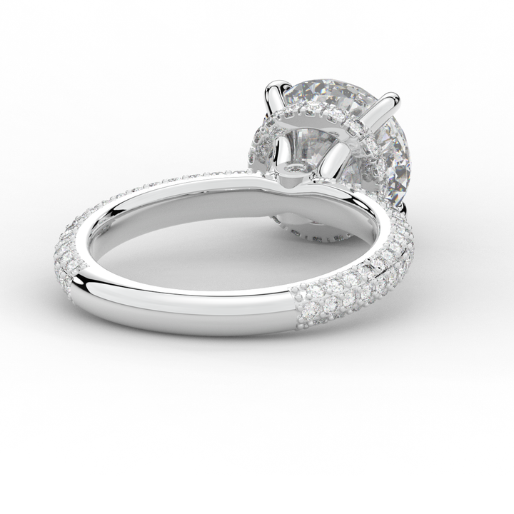 3.60CT.TW ROUND LAB DIAMOND SOLITAIRE ENGAGEMENT RING