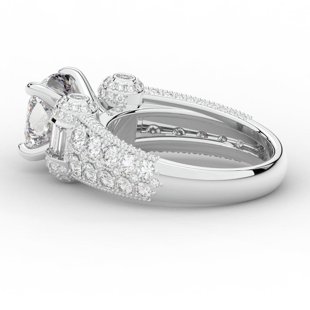 4.75CT.TW CUSHION LAB DIAMOND ENGAGEMENT RING