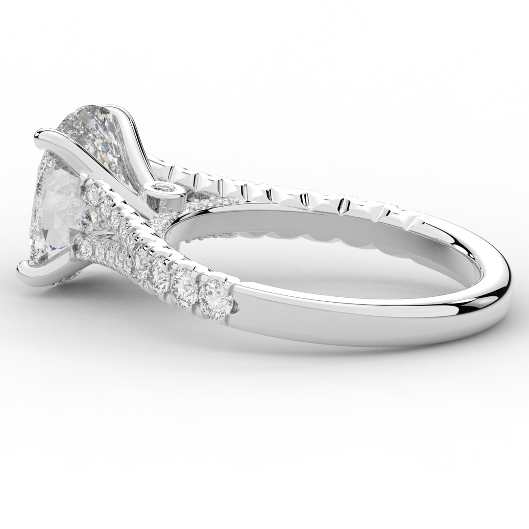 3.45CT.TW CUSHION LAB DIAMOND ENGAGEMENT RING