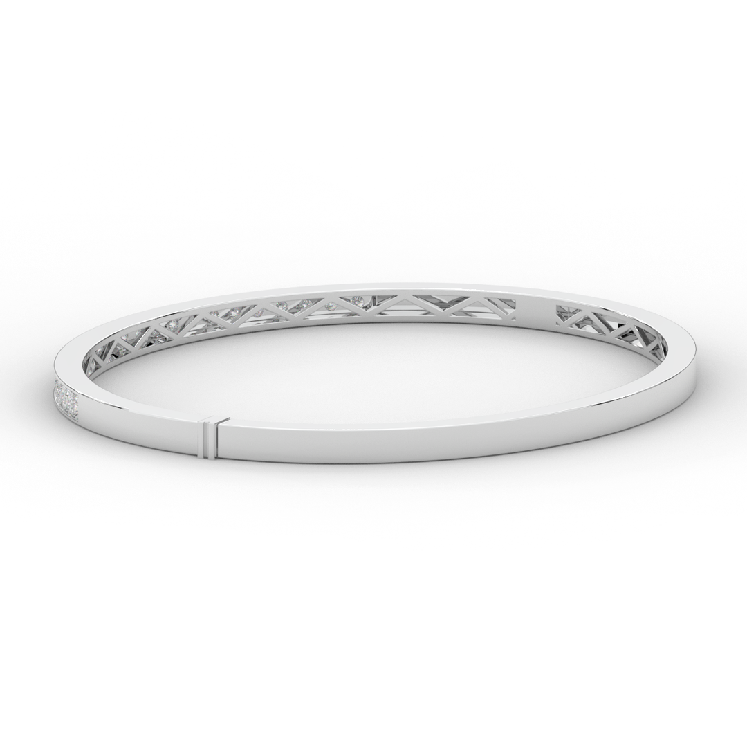 0.90CT.TW ROUND LAB DIAMOND BANGLE