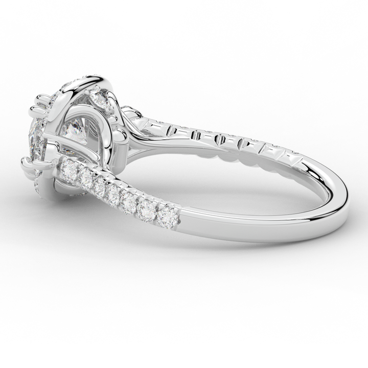 1.75CT.TW ROUND LAB DIAMOND HALO ENGAGEMENT RING