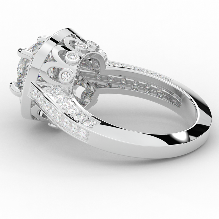 1.50CT.TW ROUND LAB DIAMOND HALO ENGAGEMENT RING