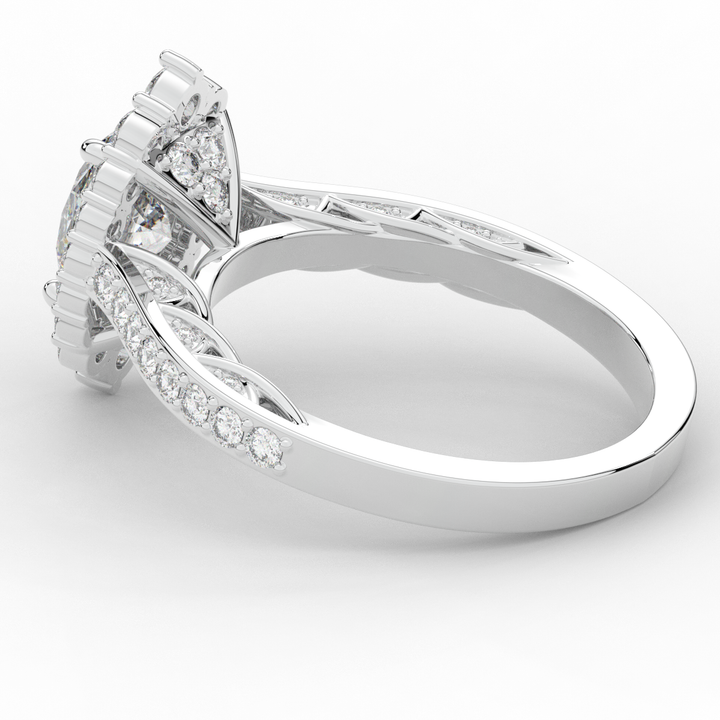 1.75CT.TW OVAL LAB DIAMOND HALO ENGAGEMENT RING