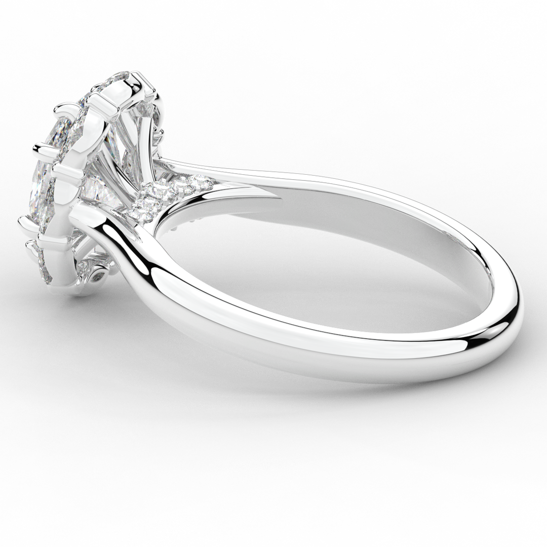 1.90CT.TW OVAL LAB DIAMOND HALO ENGAGEMENT RING