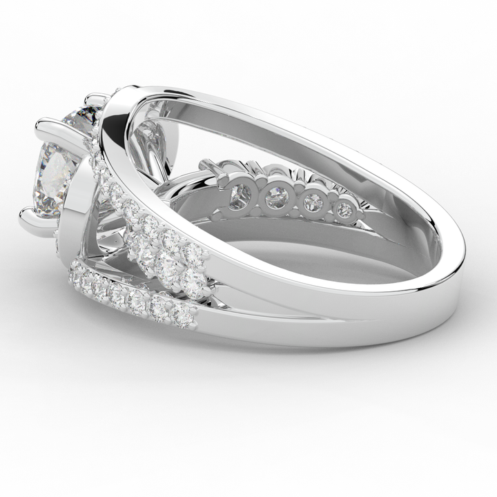 3.30CT.TW CUSHION LAB DIAMOND ENGAGEMENT RING