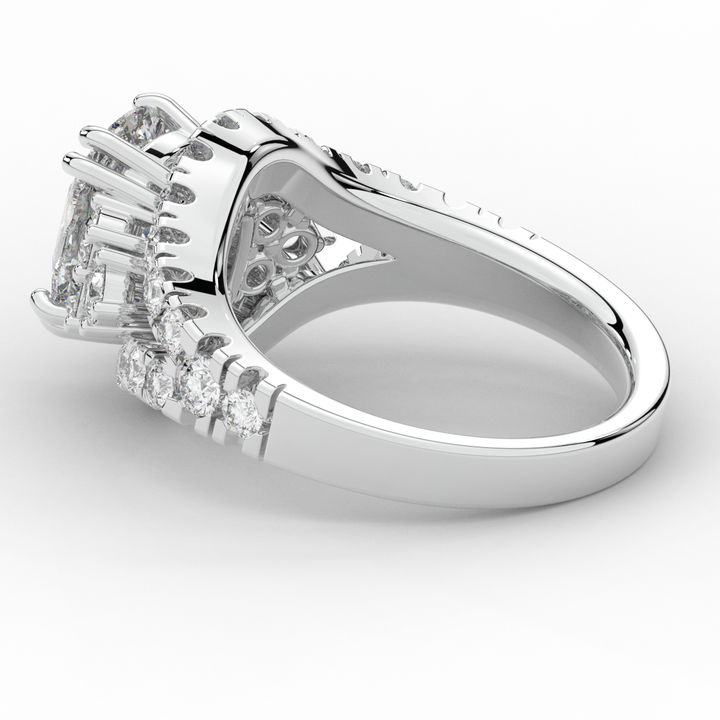 3.10CT.TW CUSHION LAB DIAMOND HALO ENGAGEMENT RING