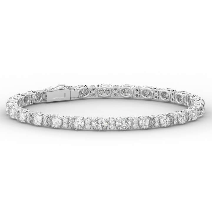 9.25CT.TW OVAL AND ROUND LAB DIAMOND TENNIS BRACELET - Nazarelle