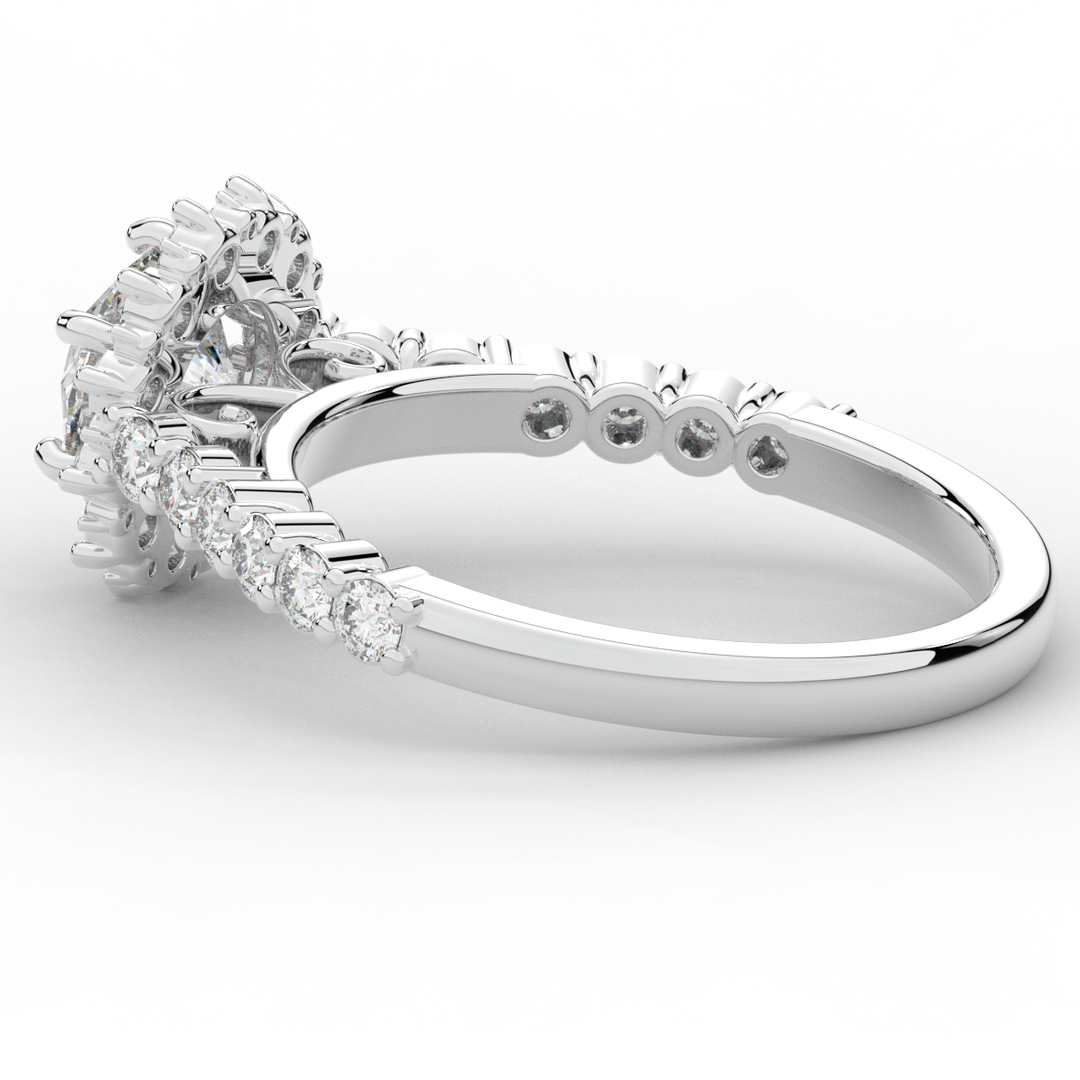 1.60CT.TW ROUND LAB DIAMOND HALO ENGAGEMENT RING