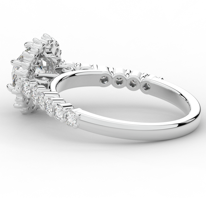 1.60CT.TW ROUND LAB DIAMOND HALO ENGAGEMENT RING