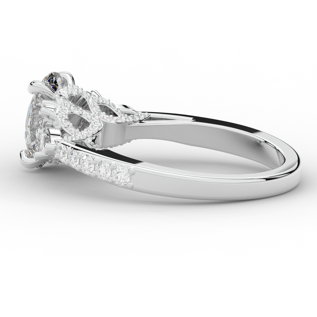 1.35CT.TW OVAL LAB DIAMOND ENGAGEMENT RING