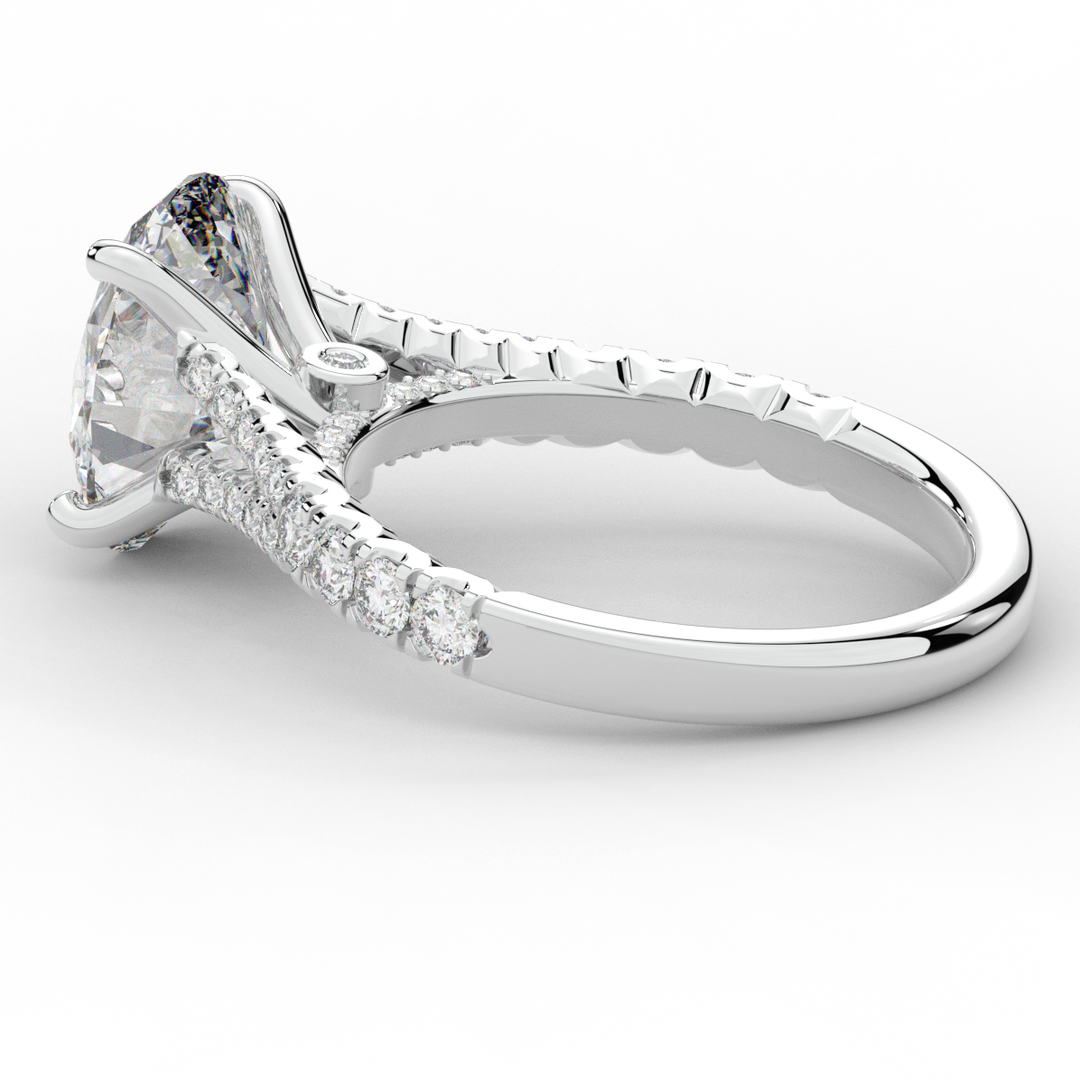 3.45CT.TW OVAL LAB DIAMOND ENGAGEMENT RING