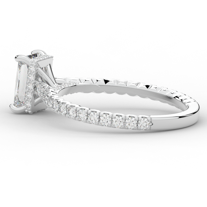 2.10CT.TW RADIANT LAB DIAMOND UNDERHALO SOLITAIRE ENGAGEMENT RING