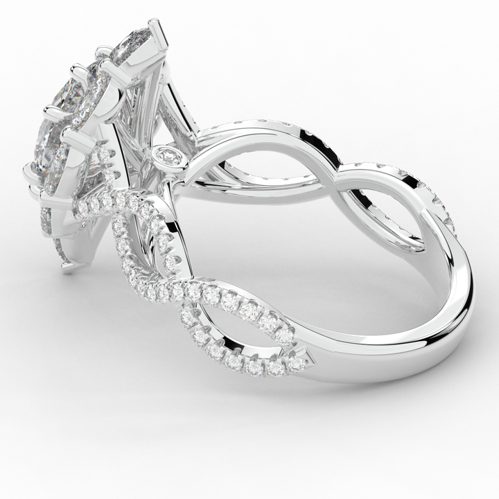 3.00CT.TW OVAL LAB DIAMOND HALO ENGAGEMENT RING