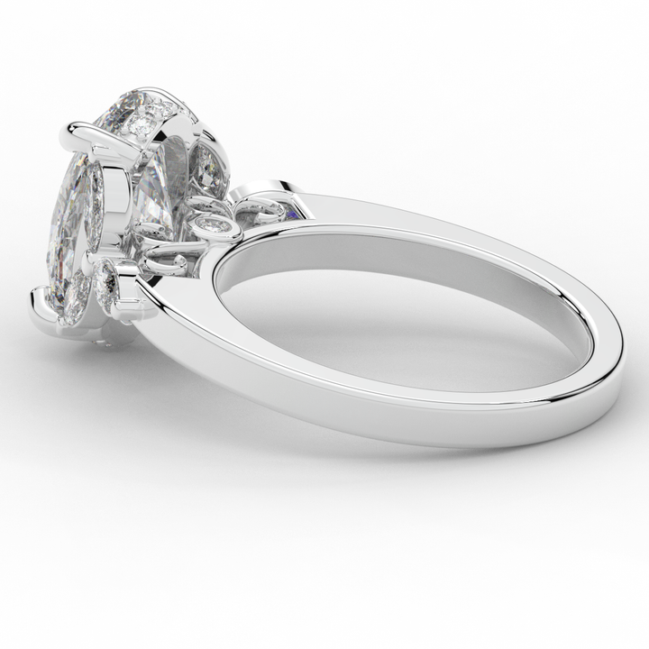 2.85CT.TW OVAL LAB DIAMOND ENGAGEMENT RING