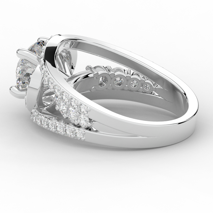 3.30CT.TW ROUND LAB DIAMOND ENGAGEMENT RING