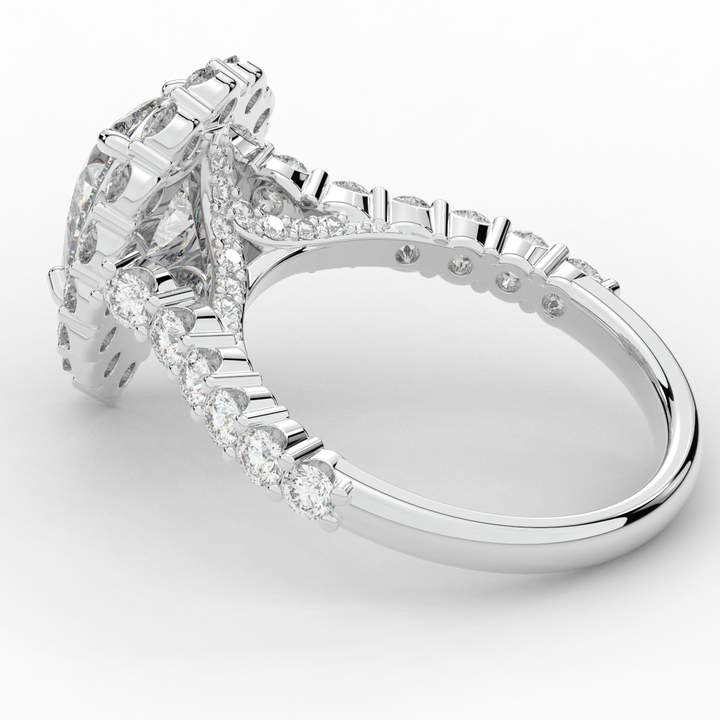 3.10CT.TW PEAR LAB DIAMOND HALO ENGAGEMENT RING