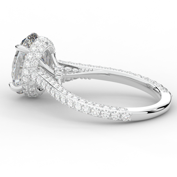 4.00CT.TW OVAL LAB DIAMOND UNDERHALO SOLITAIRE ENGAGEMENT RING