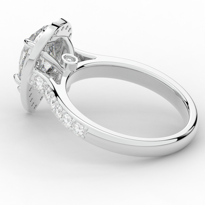 2.50CT.TW PEAR LAB DIAMOND HALO ENGAGEMENT RING