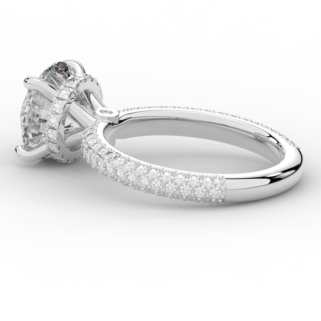 3.60CT.TW ROUND LAB DIAMOND SOLITAIRE ENGAGEMENT RING