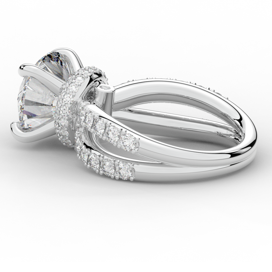 6.25CT.TW ROUND LAB DIAMOND ENGAGEMENT RING