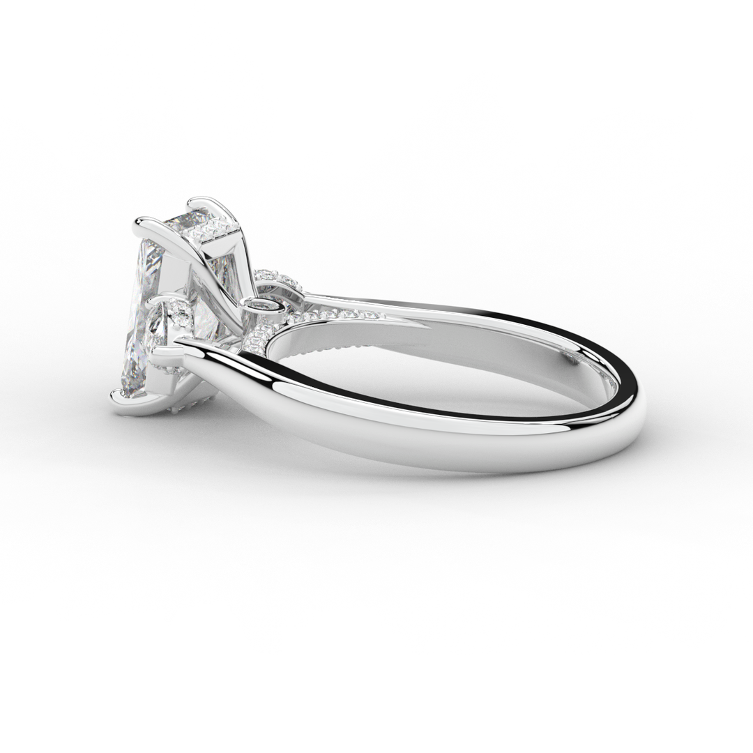 2.40CT.TW RADIANT LAB DIAMOND 3 STONE ENGAGEMENT RING