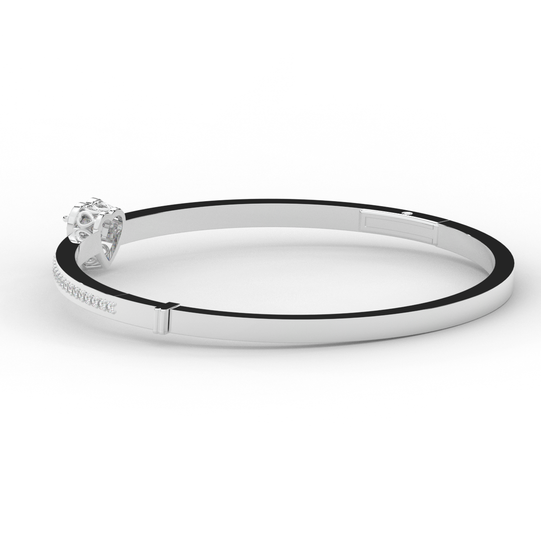 1.65CT.TW HEART AND ROUND LAB DIAMOND  BANGLE