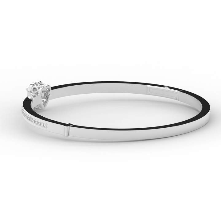 1.65CT.TW HEART AND ROUND LAB DIAMOND  BANGLE