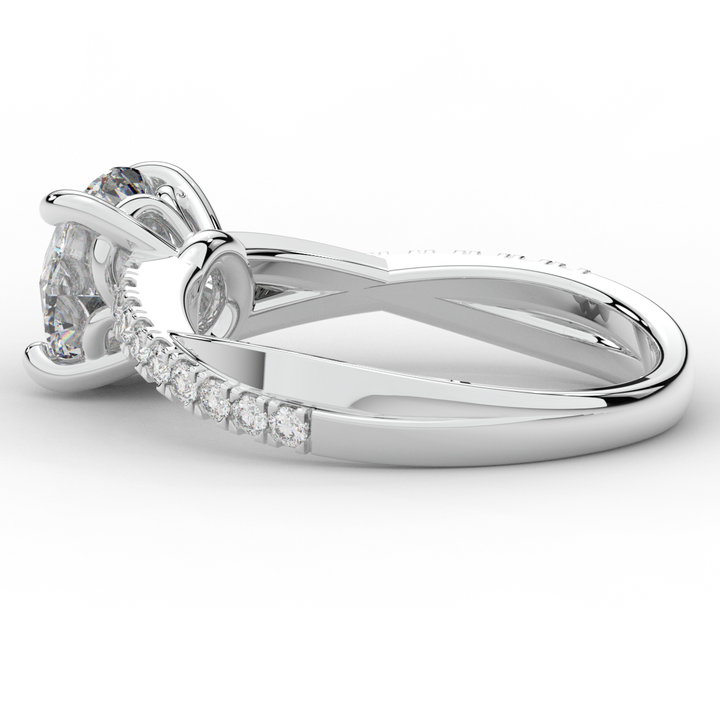 2.20CT.TW ROUND LAB DIAMOND TWISTBAND ENGAGEMENT RING