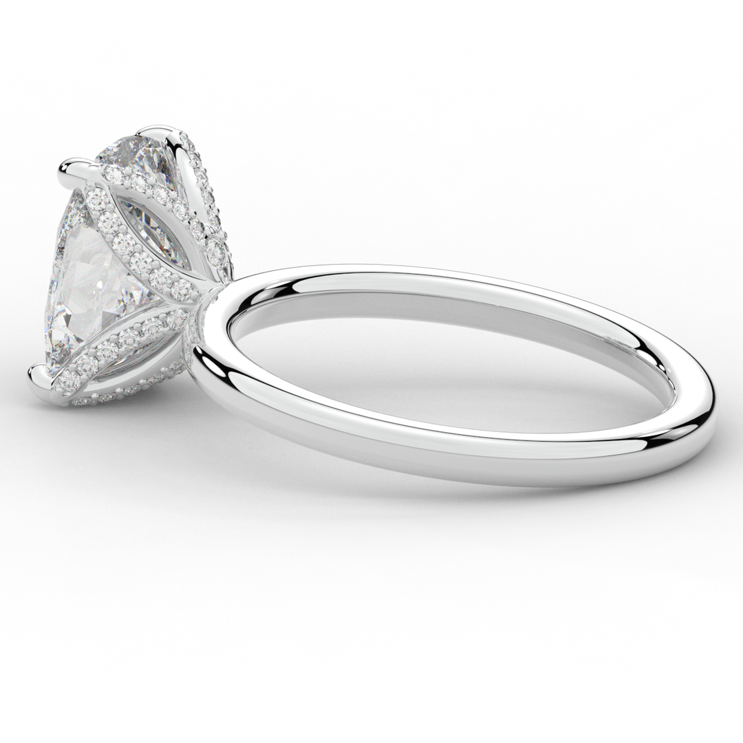 3.10CT.TW CUSHION LAB DIAMOND ENGAGEMENT RING