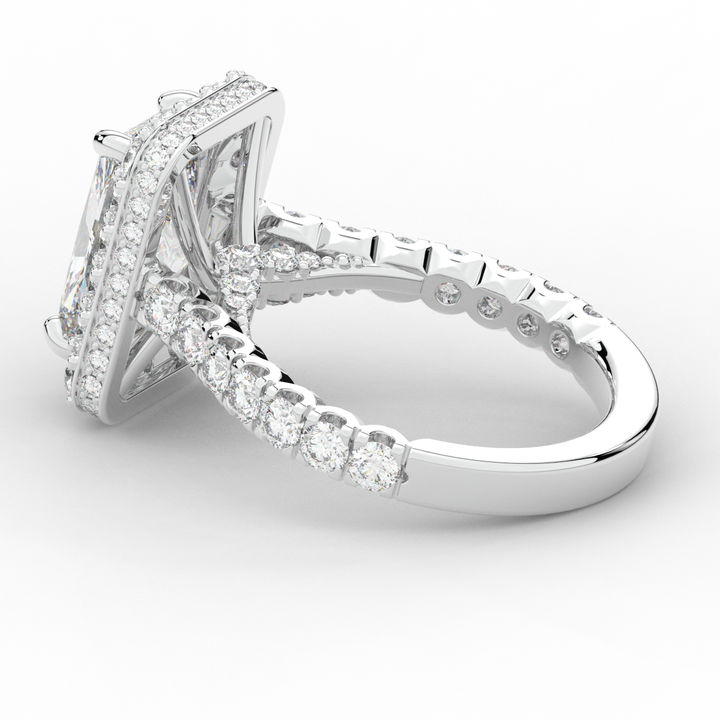 4.50CT.TW RADIANT LAB DIAMOND HALO ENGAGEMENT RING