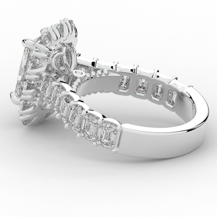 6.00CT.TW RADIANT LAB DIAMOND HALO ENGAGEMENT RING