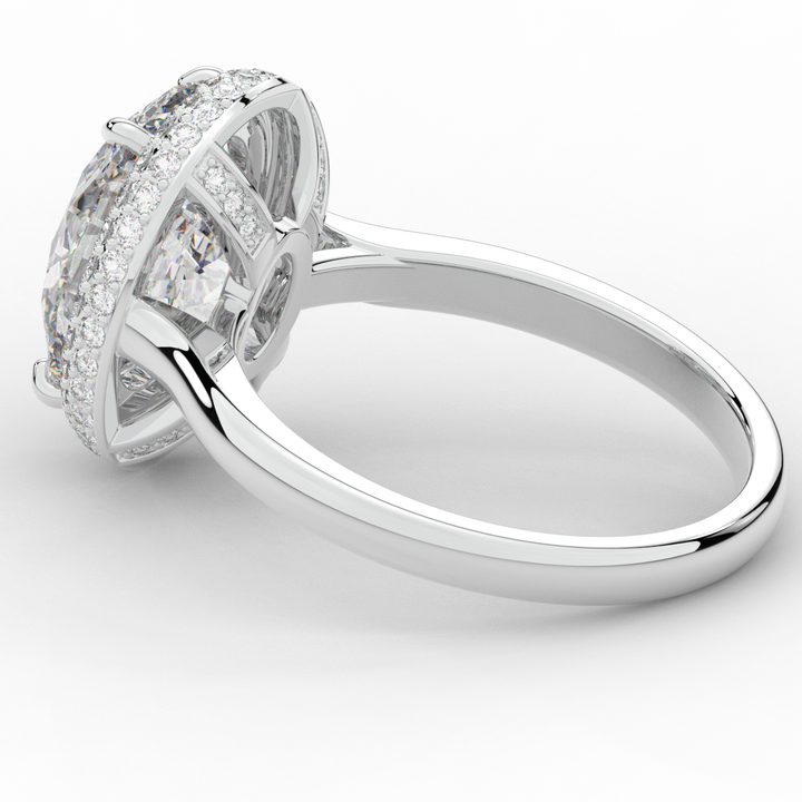 4.40CT.TW OVAL LAB DIAMOND HALO ENGAGEMENT RING