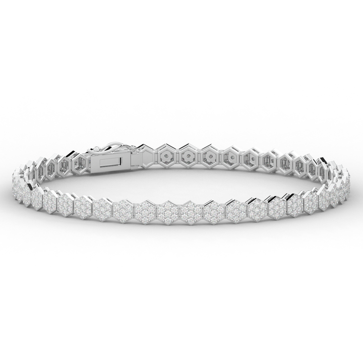 2.50CT.TW ROUND LAB DIAMOND CLUSTER TENNIS BRACELET - Nazarelle