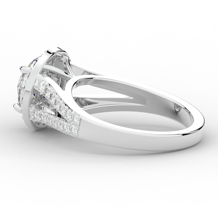 2.50CT.TW ROUND LAB DIAMOND SPLIT SHANK HALO ENGAGEMENT RING - Nazarelle