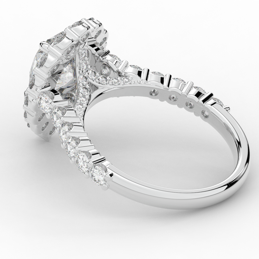 3.10CT.TW PEAR LAB DIAMOND HALO ENGAGEMENT RING