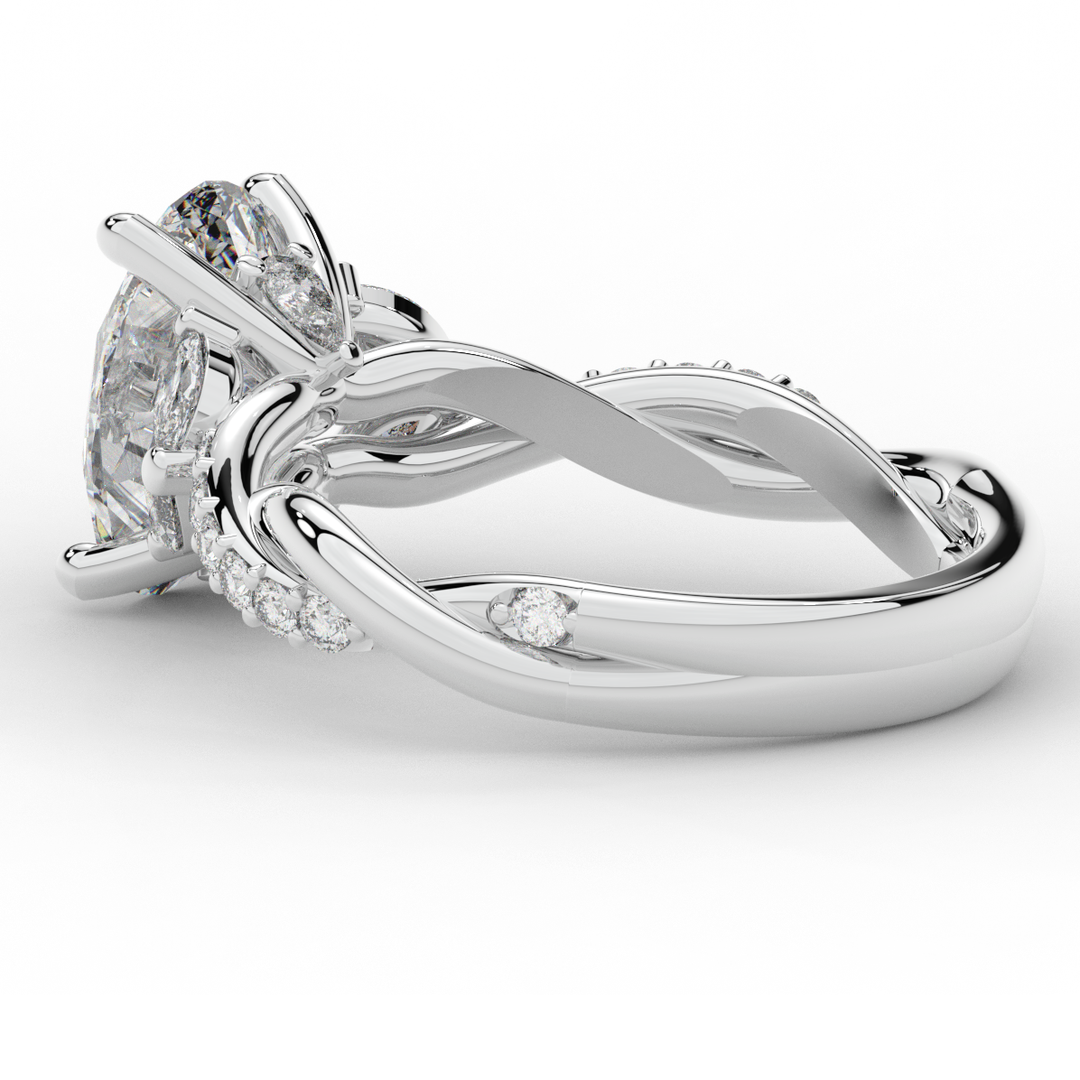 2.40CT.TW OVAL LAB DIAMOND TWIST ENGAGEMENT RING