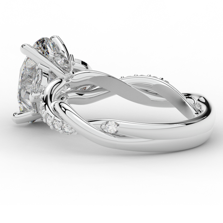 2.40CT.TW OVAL LAB DIAMOND TWIST ENGAGEMENT RING