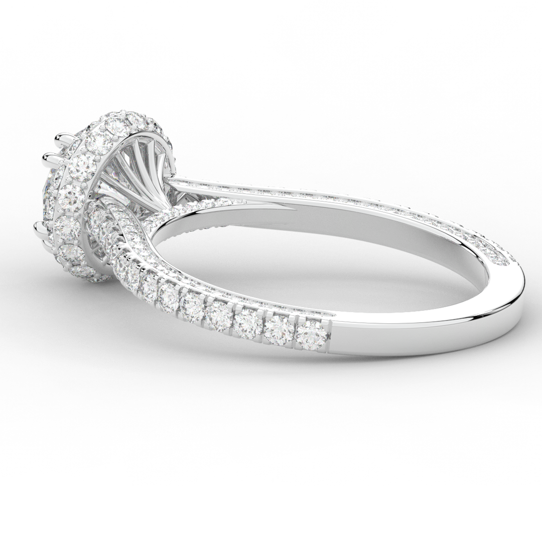 1.90CT.TW ROUND LAB DIAMOND HALO ENGAGEMENT RING