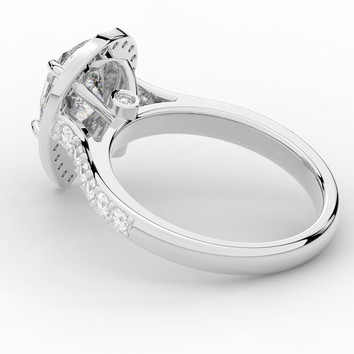 2.50CT.TW PEAR LAB DIAMOND HALO ENGAGEMENT RING