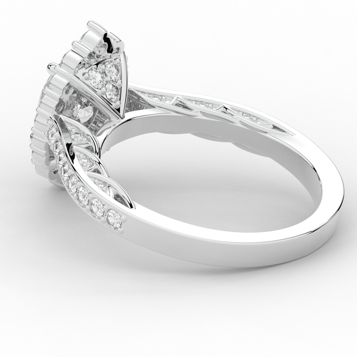 1.75CT.TW OVAL LAB DIAMOND HALO ENGAGEMENT RING