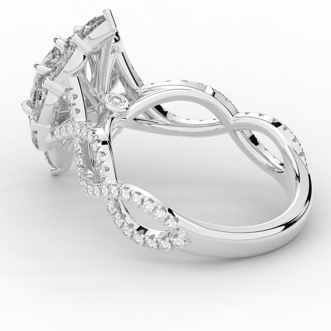 3.00CT.TW OVAL LAB DIAMOND HALO ENGAGEMENT RING