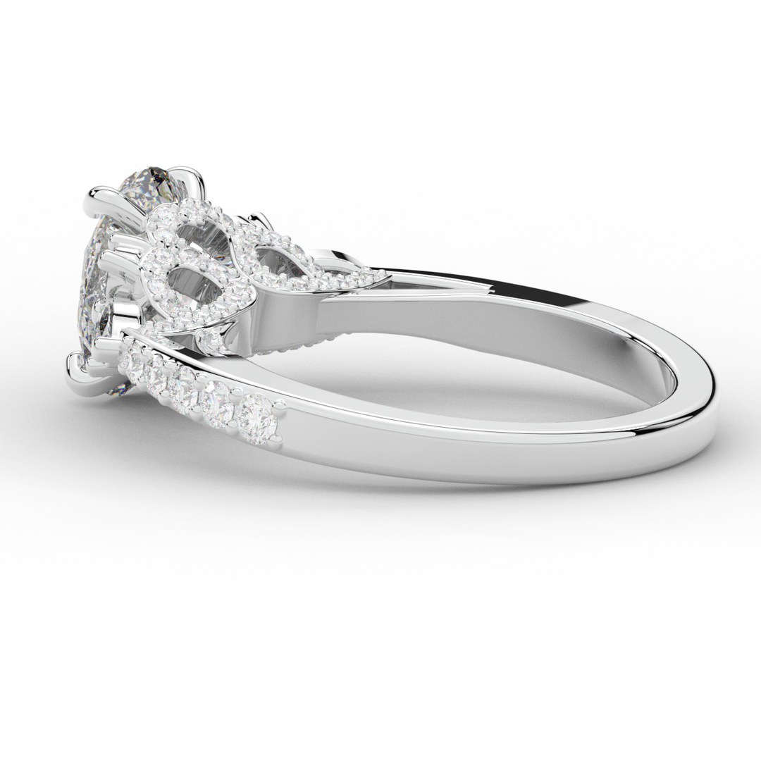 1.35CT.TW OVAL LAB DIAMOND ENGAGEMENT RING