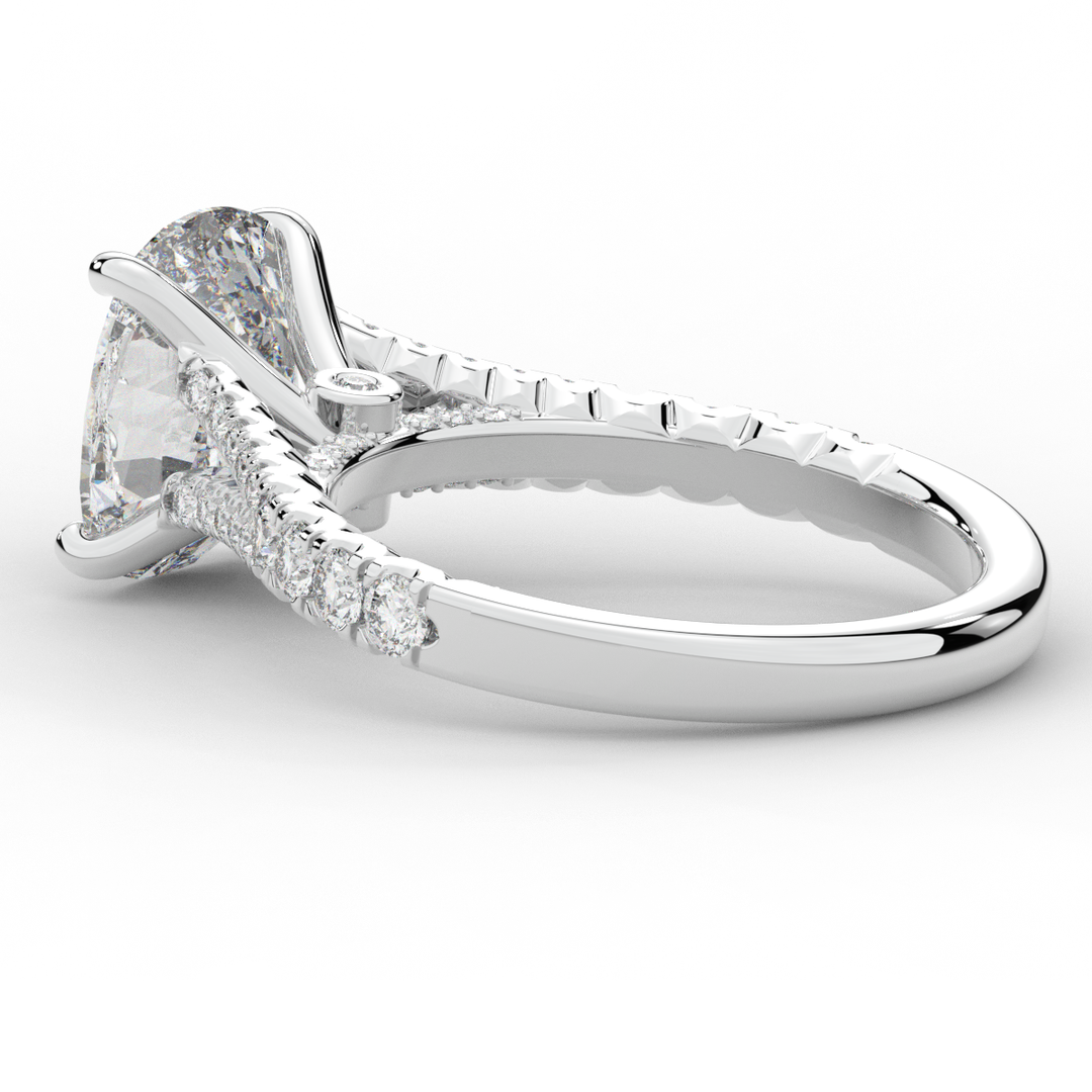 3.45CT.TW CUSHION LAB DIAMOND ENGAGEMENT RING