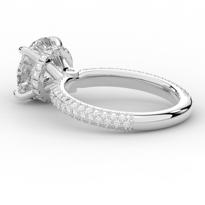 3.60CT.TW ROUND LAB DIAMOND SOLITAIRE ENGAGEMENT RING