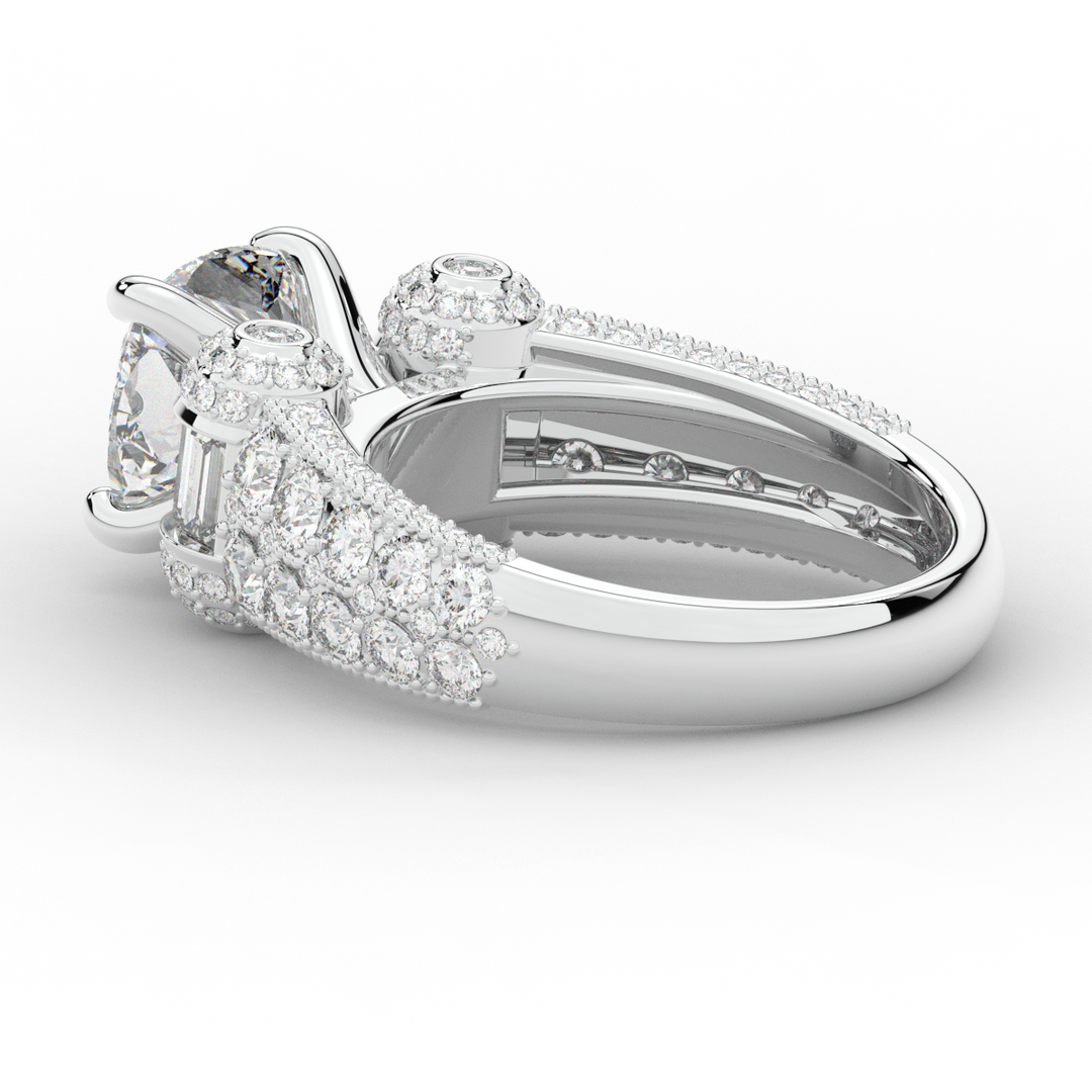 4.75CT.TW CUSHION LAB DIAMOND ENGAGEMENT RING